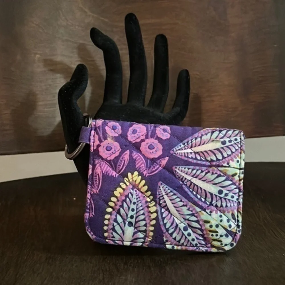 Vera Bradley Escapade key chain Wristlet in Batik Leaves